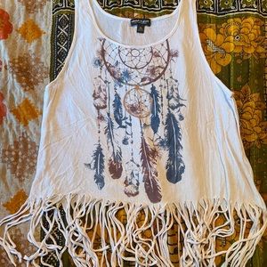 Fringe detail tank top